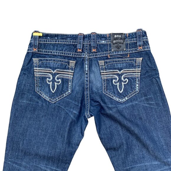 Vintage Rock Revival Embroidered Jeans Size 40 JIMI Blue - Picture 5 of 8